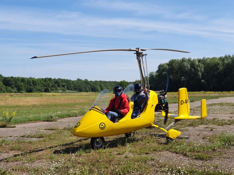 Auch 2021 ein Erlebnis: Mit dem Gyrocopter über Karlsruhe unterwegs